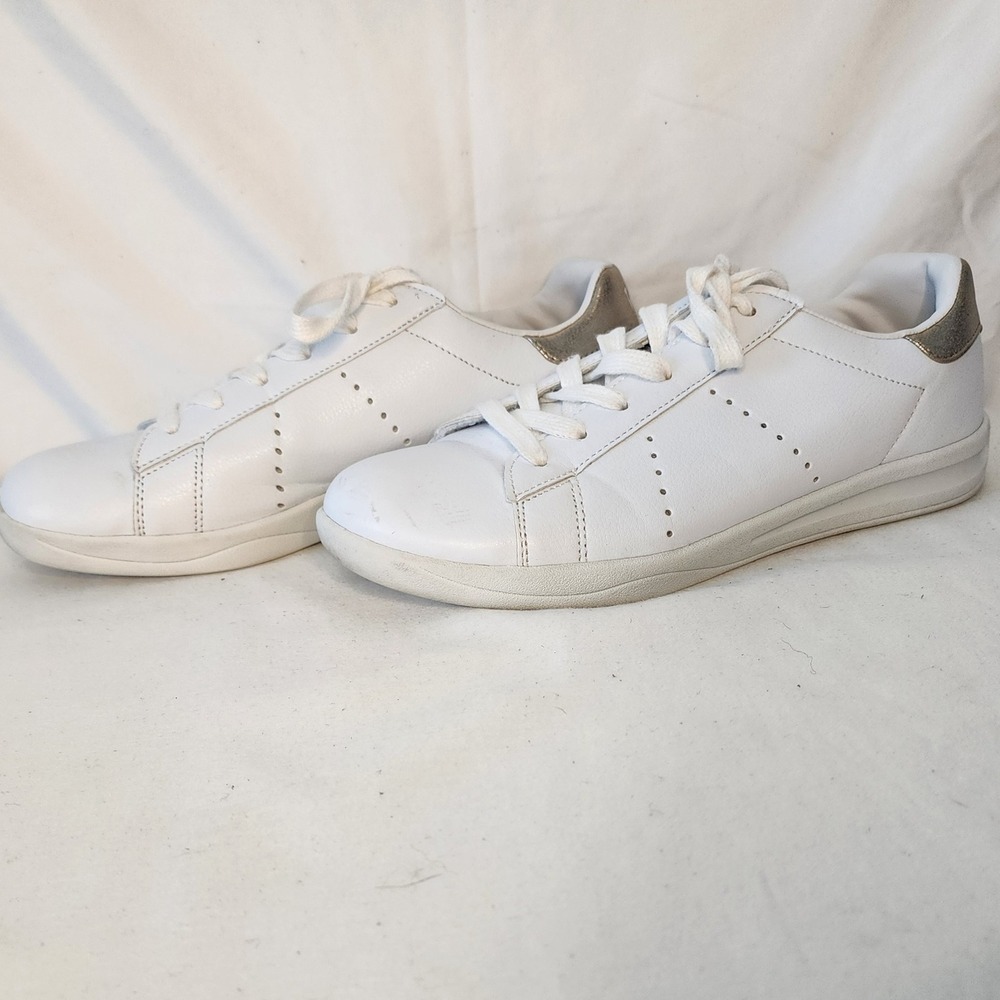 Ellos Love White Sneakers Shoes Women's 9.5M Casual Athletic Metallic Accents - Picture 4 of 6